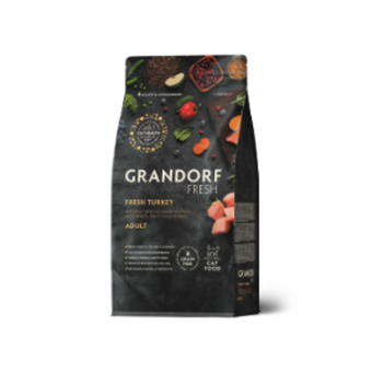 Сухой корм GRANDORF FRESH CAT Turkey беззерновой, индейка с бататом для взрослых кошек, диетическая формула для особо аллергичных кошек 2кг