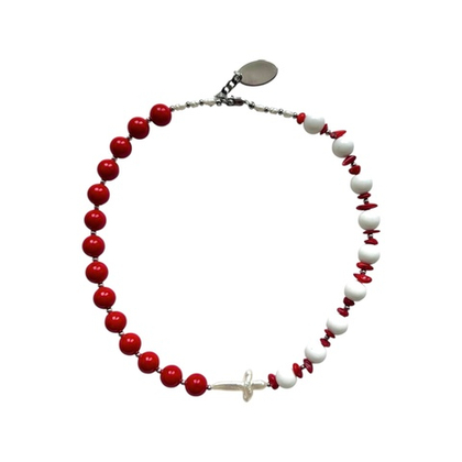 MOJNØ STUDIO Ожерелье GOD SAVE US coral edition