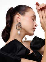 Серьги "Triple pearl ring" Silver