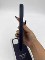 Кожаный чехол Leather Case iPhone 12 Pro Max, Midnight Blue Темно-Синий