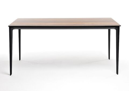 "Малага" обеденный стол из HPL 160х80см, цвет "дуб", каркас черный