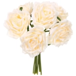 Цветы искусственные «Нежная роза» букет 6шт 24см чайные