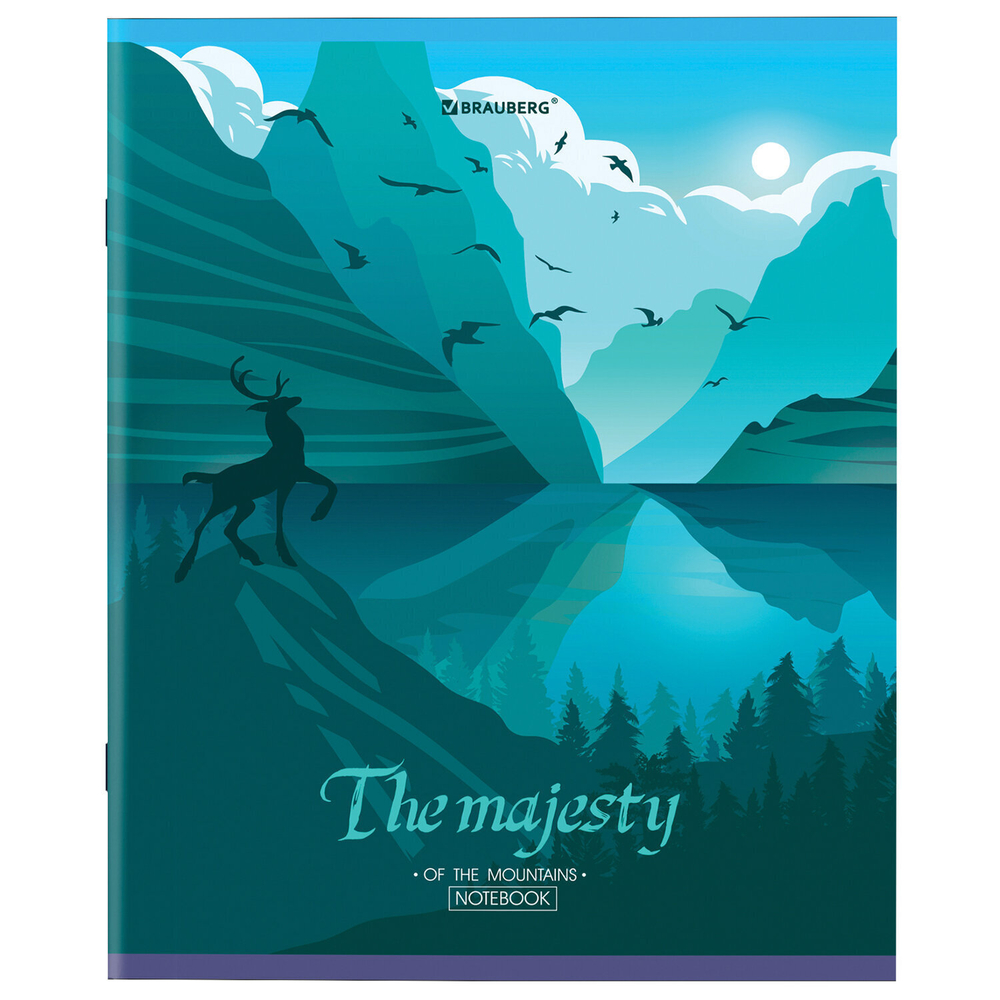 Тетрадь А5 48 л. BRAUBERG скоба клетка обложка картон "Majesty" (микс в спайке) (20 штук в упаковке)