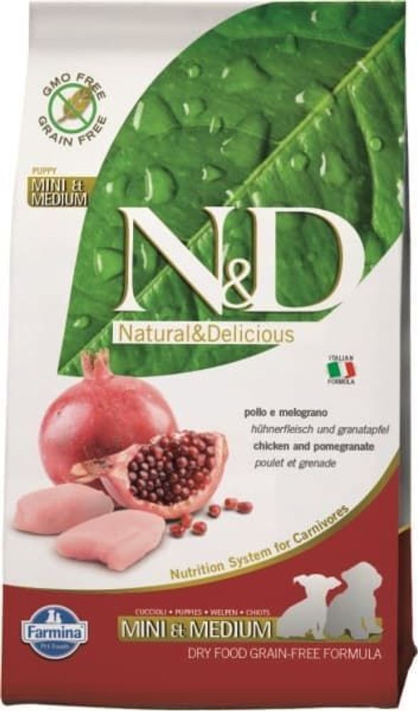 Корм Farmina N&amp;D Dog Chicken &amp; Pomegrante Small And Medium, 2.5kg