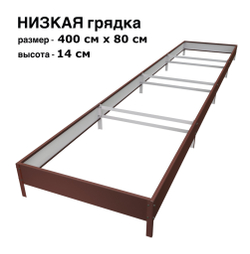 Оцинкованная грядка 400см x 80см высота 14см с полимерным покрытием RAL 8017 шоколад | АЙГРЯДКИ!