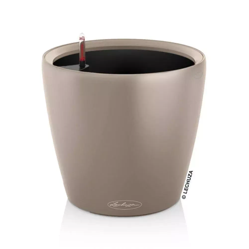 Кашпо Lechuza "Color Classico Complete sand brown" (пластик), D28xH26 см