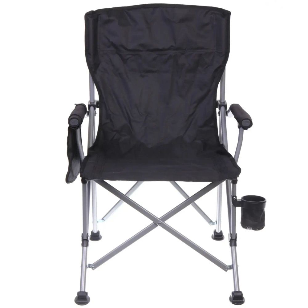 Кресло складное с подлокотниками до 100 кг SJ-0054, 58*58*92 см, цвет: чёрный, ТуристМастер