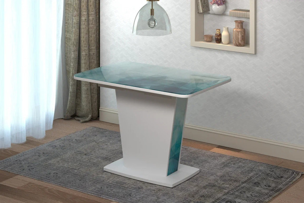 Стол Милан (ВСТАВКА 400мм) керамика кат.0 1400(1800)*850, Цвет керамогранита:Greys white / :Цвет ЛДС