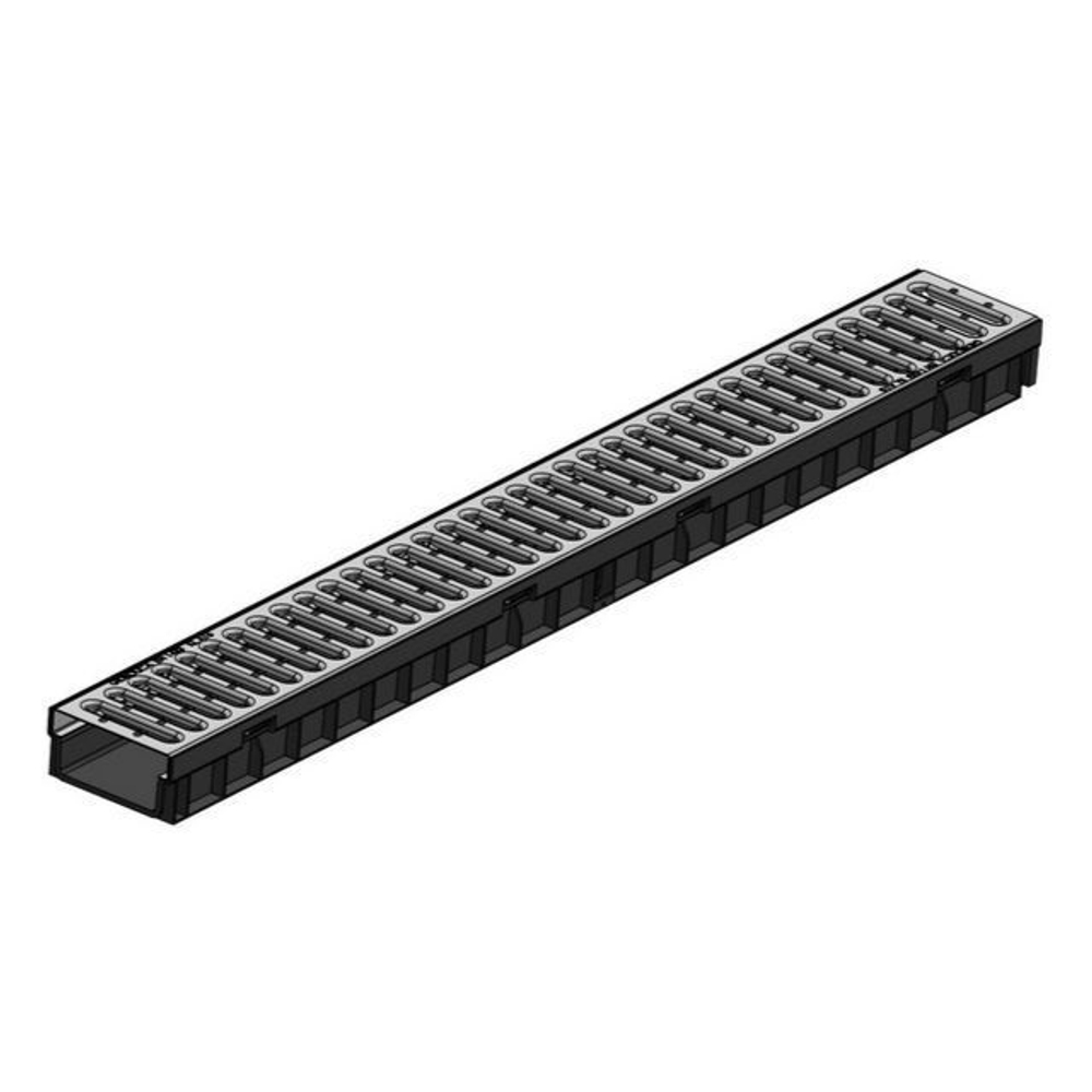 Комплект Gidrolica Light: лоток водоотводный ЛВ -10.11,5.5,5 - пластиковый	DN100	/1000/115/58