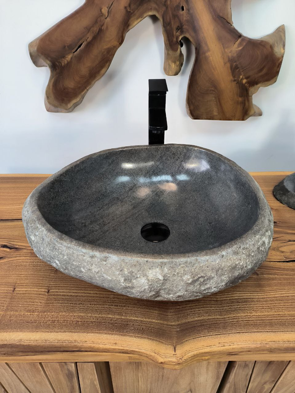 Раковина из речного камня RS-65884 46х44х15 из натурального камня