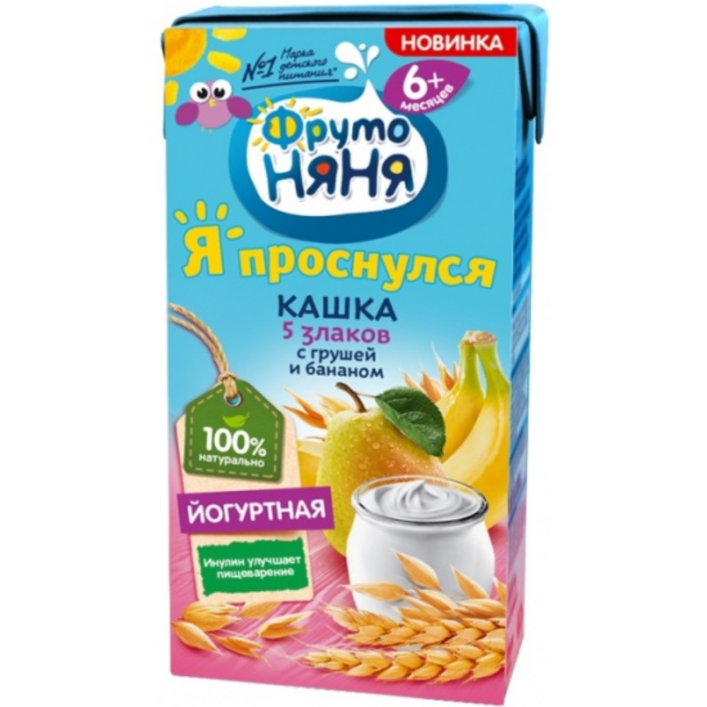 Каша молочная Фруто Няня йогуртная 5 злаков с грушей и бананом  0,2 л