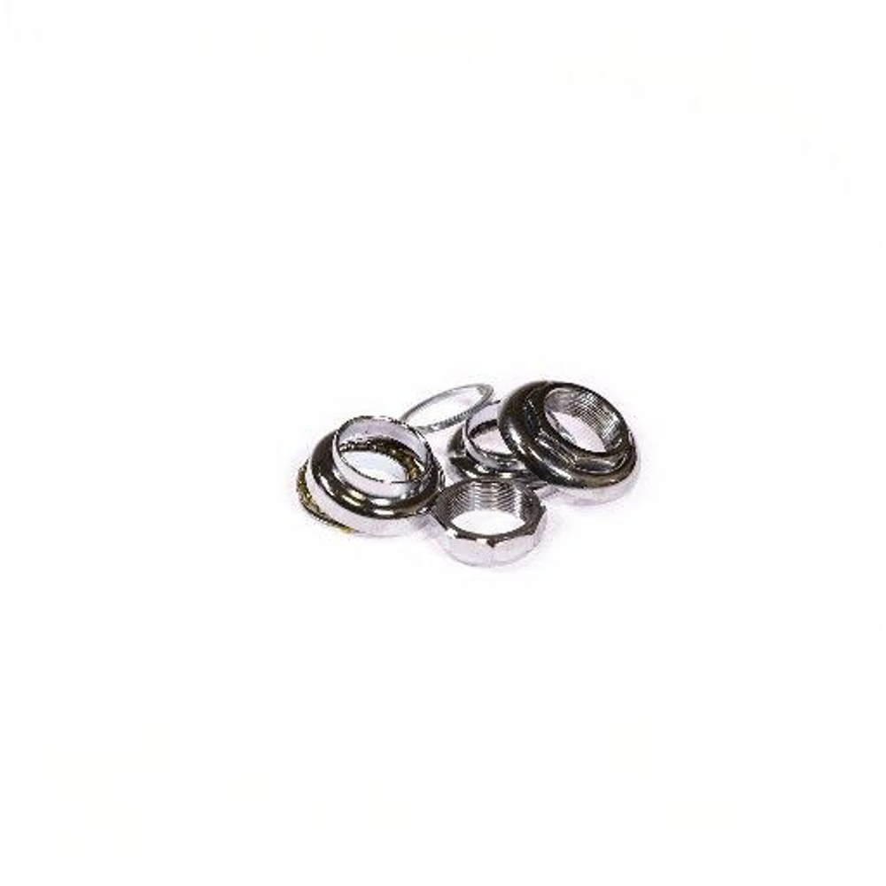 Рулевая колонка SF-HP02, 1", резьбовая, EC 30/25,4-24T  EC 30/27, подшипники 5/32"x16- 2шт, высота 36-38мм, хром