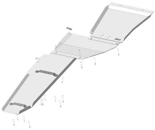 Защита алюминиевая 5 мм КПП,РК, Б Ford F-150 Raptor Super Cab 2010-2017 гг. MOTODOR.30706