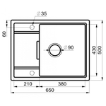 Мойка для кухни MILACIO Navarra 65 Cuarzo MC.77061, черный матовый