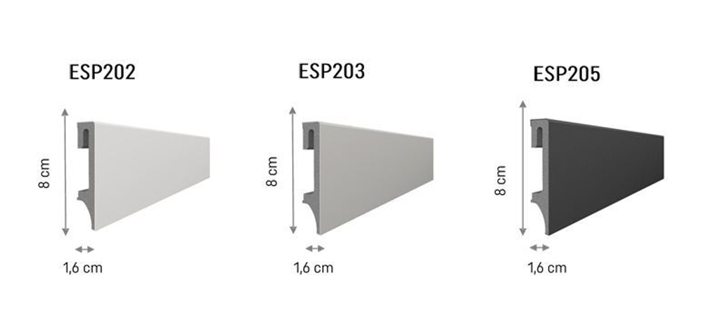 Плинтус 205 Espumo антрацитовый