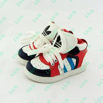 Кроссовки детские высокие многоцветные на шнурках