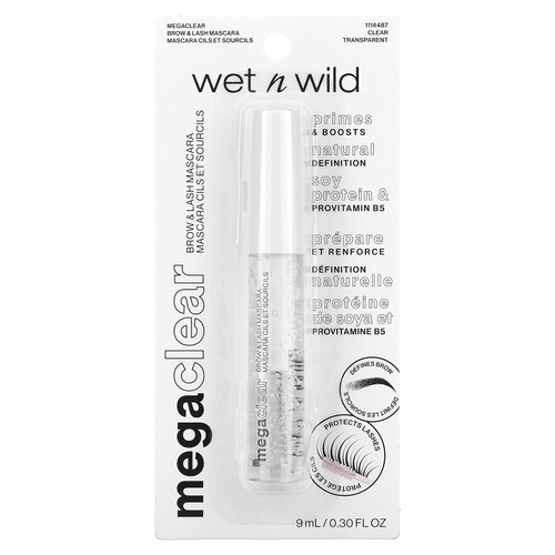 wet n wild, Mega Clear, тушь для бровей и ресниц, 1114487 Clear, 9 мл (0,30 жидк. Унции)