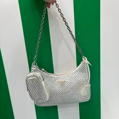 Prada Re-Edition 2005 Satin Bag with Crystals