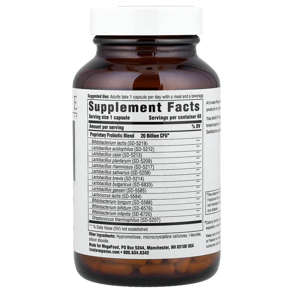 Innate Response Formulas, Flora 20-14™, добавка с повышенной силой действия, 60 капсул