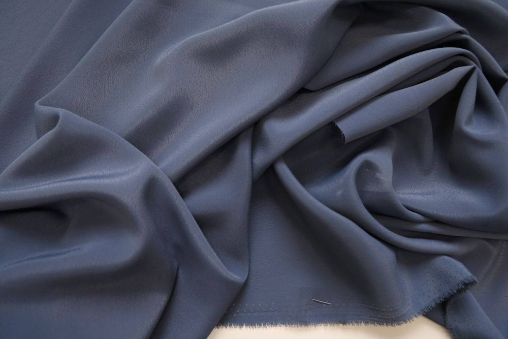 Креп плательный темно-серо-голубой