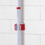 Швабра с флаундером 40 см, составной черенок 120 см, МОП микрофибра/абразив + МОП СИНЕЛЬ, PERKLIN (ПЕРКЛИН), 700987