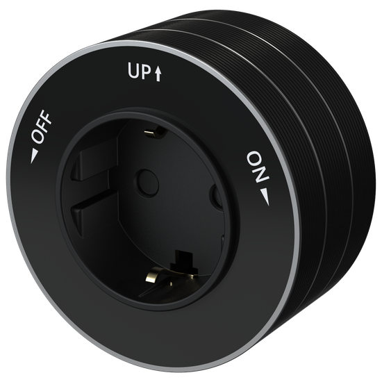 MULTITRACK Розетка 2К+З круглая 16 А/250 В АНТРАЦИТ