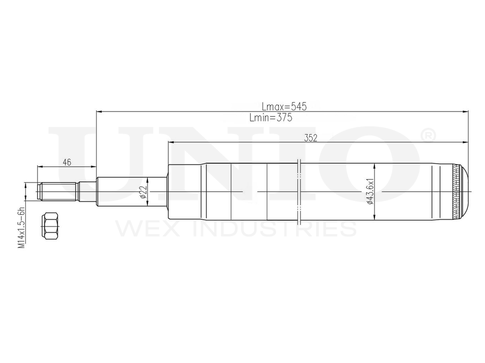 Амортизатор газовый передней подвески UNIO SAB-10652