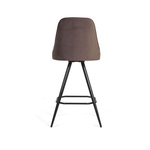 Стул полубарный Oliver поворотный 360 градусов, бархат коричневый 12/ чёрный конус