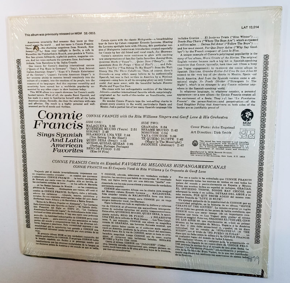 Connie Francis Sings Spanish and Latin American Favorites (US 1960)