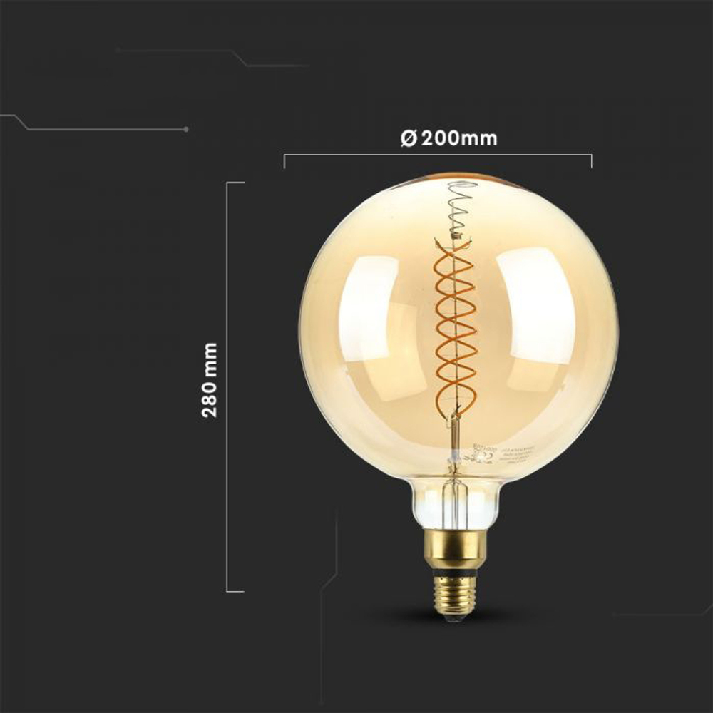 Лампа светодиодная, филамент V-TAC, E27, 8 Вт, 2200К, SKU 7462