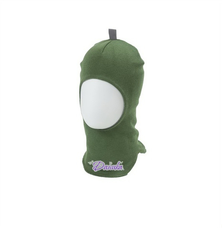 Демисезонный шлем ЯрДаника однотонный зеленый без помпонов