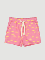 Комплект Mjölk {футболка укороченная и шорты} Солнышки розовые, уценка