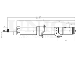 Амортизатор газовый передней подвески правый UNIO SAB-10011