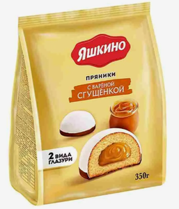 ПРЯНИКИ ЯШКИНО ВАРЕНОЙ СГУЩЕНКОЙ 350ГР