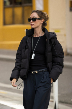 ZARA НЕПРОМОКАЕМЫЙ ВЕТРОЗАЩИТНЫЙ КОРОТКИЙ АНОРАК, ЧЕРНЫЙ