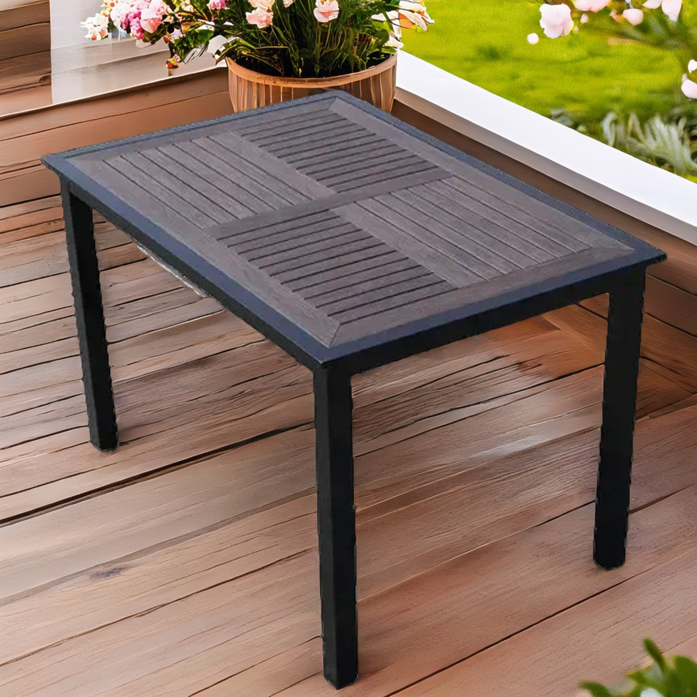Алюминиевый прямоугольный стол 120*80 ПОЛИВУД-6 "POLYWOOD-6" цвет каштан арт.1022