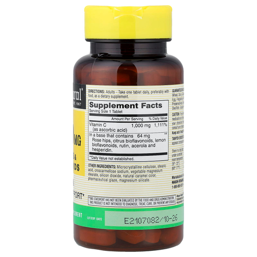 Mason Natural, витамин C с шиповником и биофлавоноидами, 90 таблеток