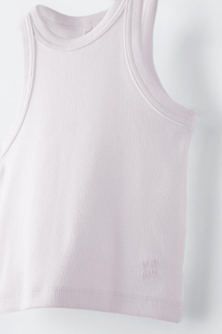 ZARA ТОП В РУБЧИК СО СПИНОЙ-БОРЦОВКОЙ, БЕЛЫЙ