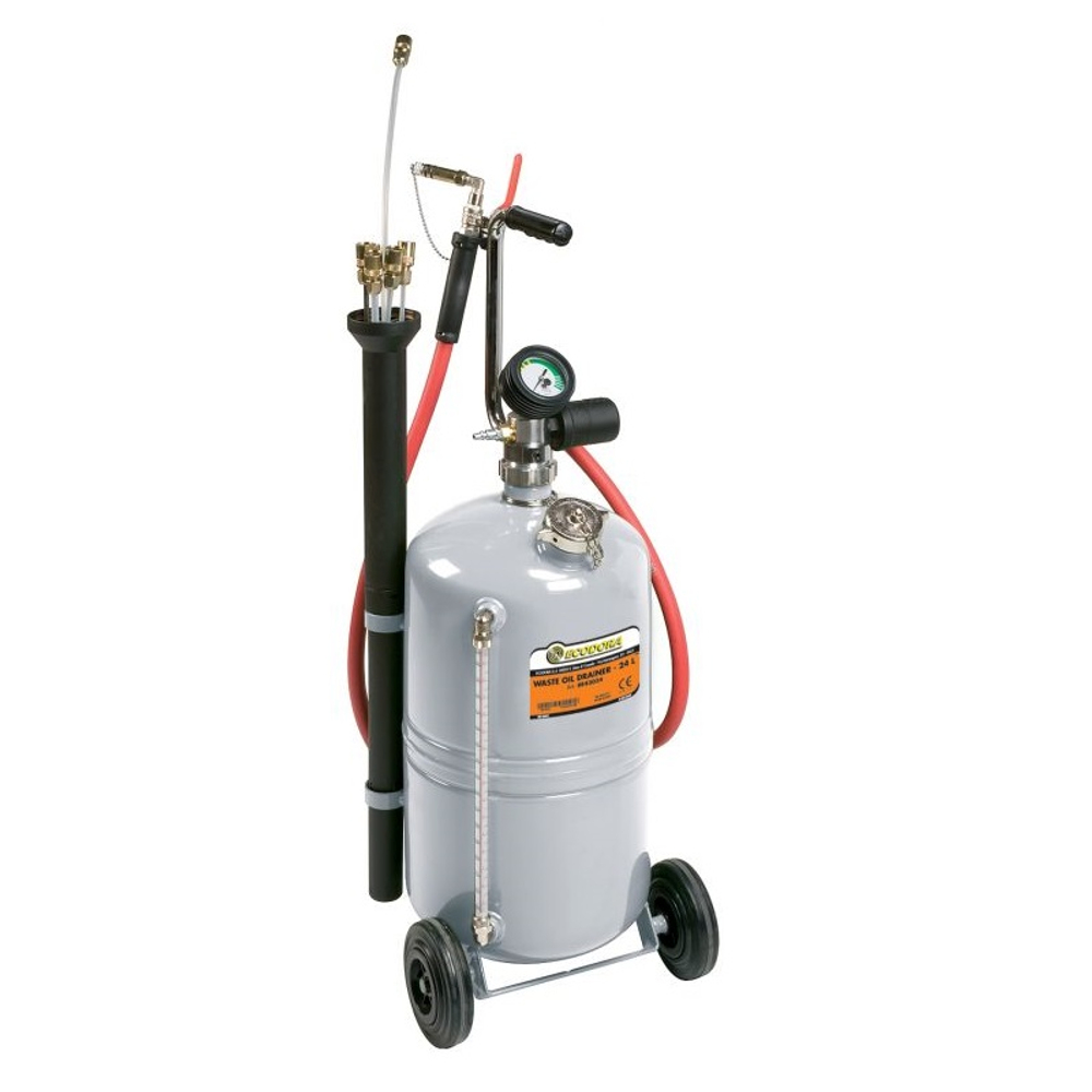 Установка для откачки отработанного масла, 24 л., 6 заборных щупов (пневмопривод), ECODORA (Италия)