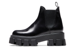PRADA Monolith Brushed Leather Chelsea Boot "Black"
