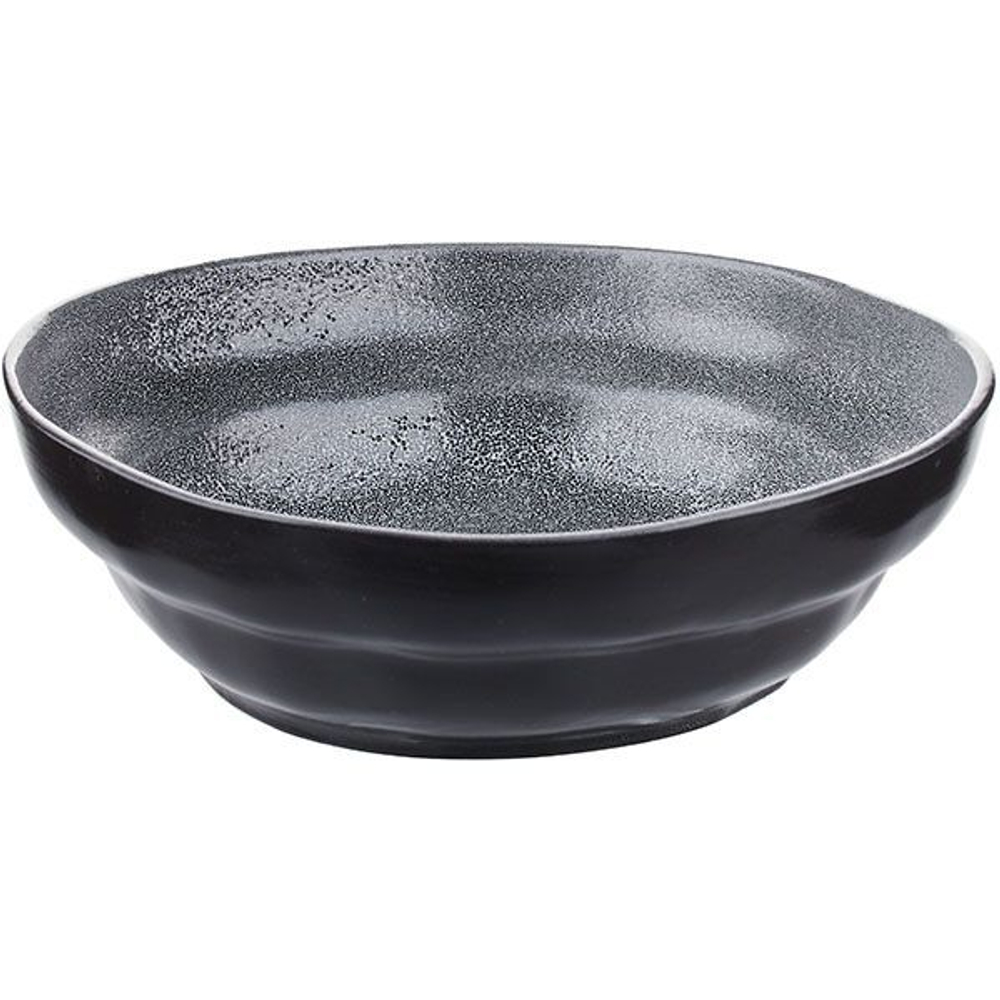 Тарелка глубокая «Млечный путь»;фарфор;1л;D=215,H=70мм;черный,серый (Цвет: черный)