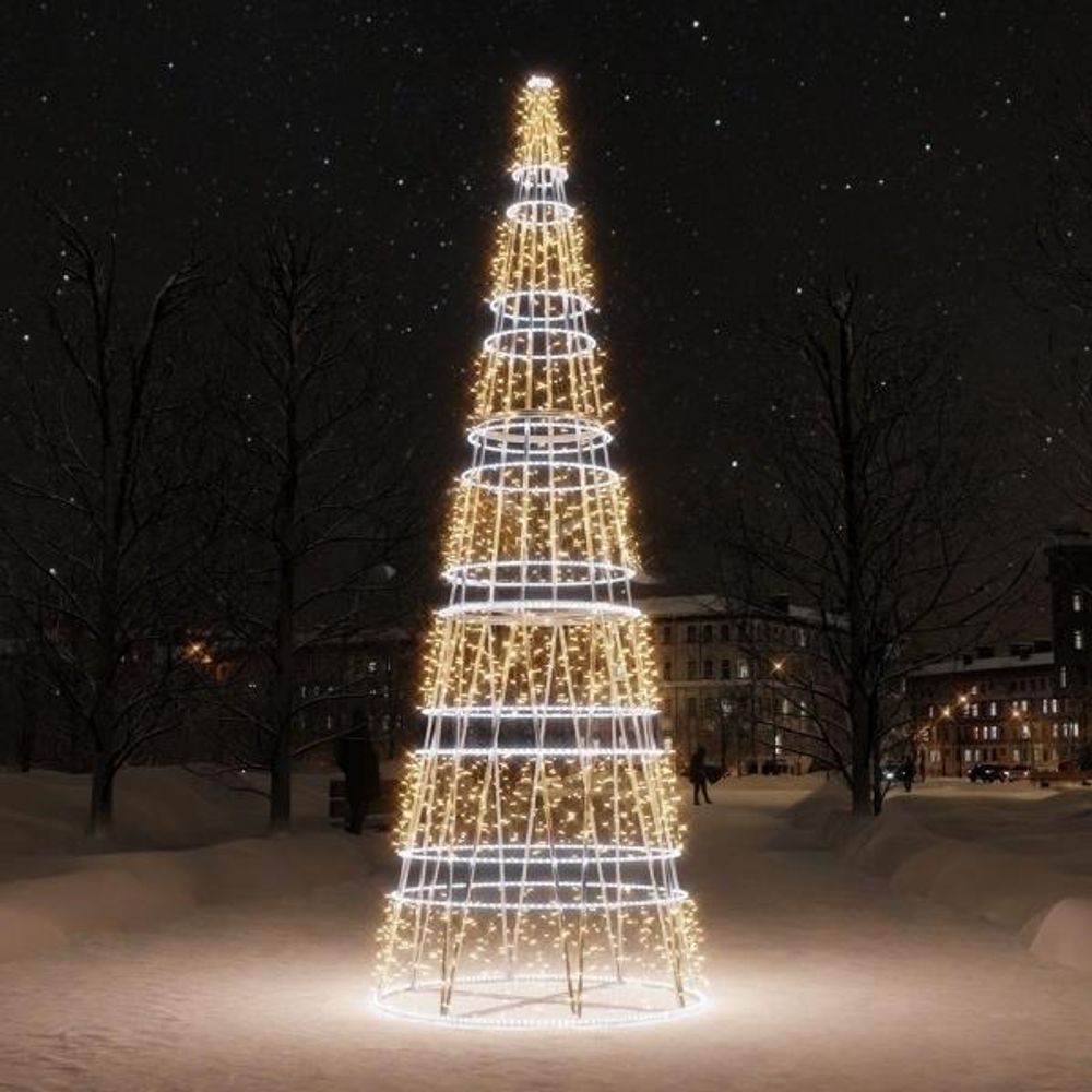 светящаяся конструкция елка-конус "Сегментная"