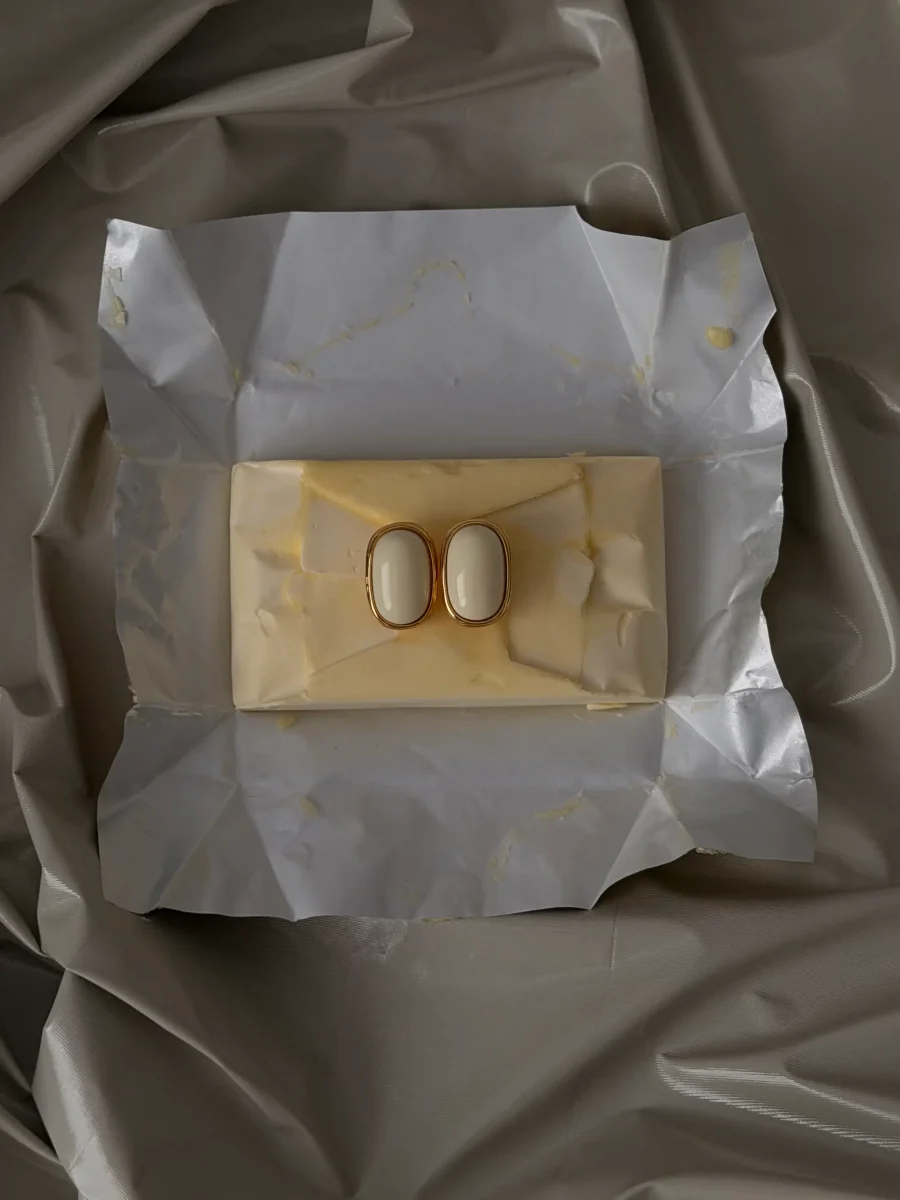 Серьги Nude, Кремовые