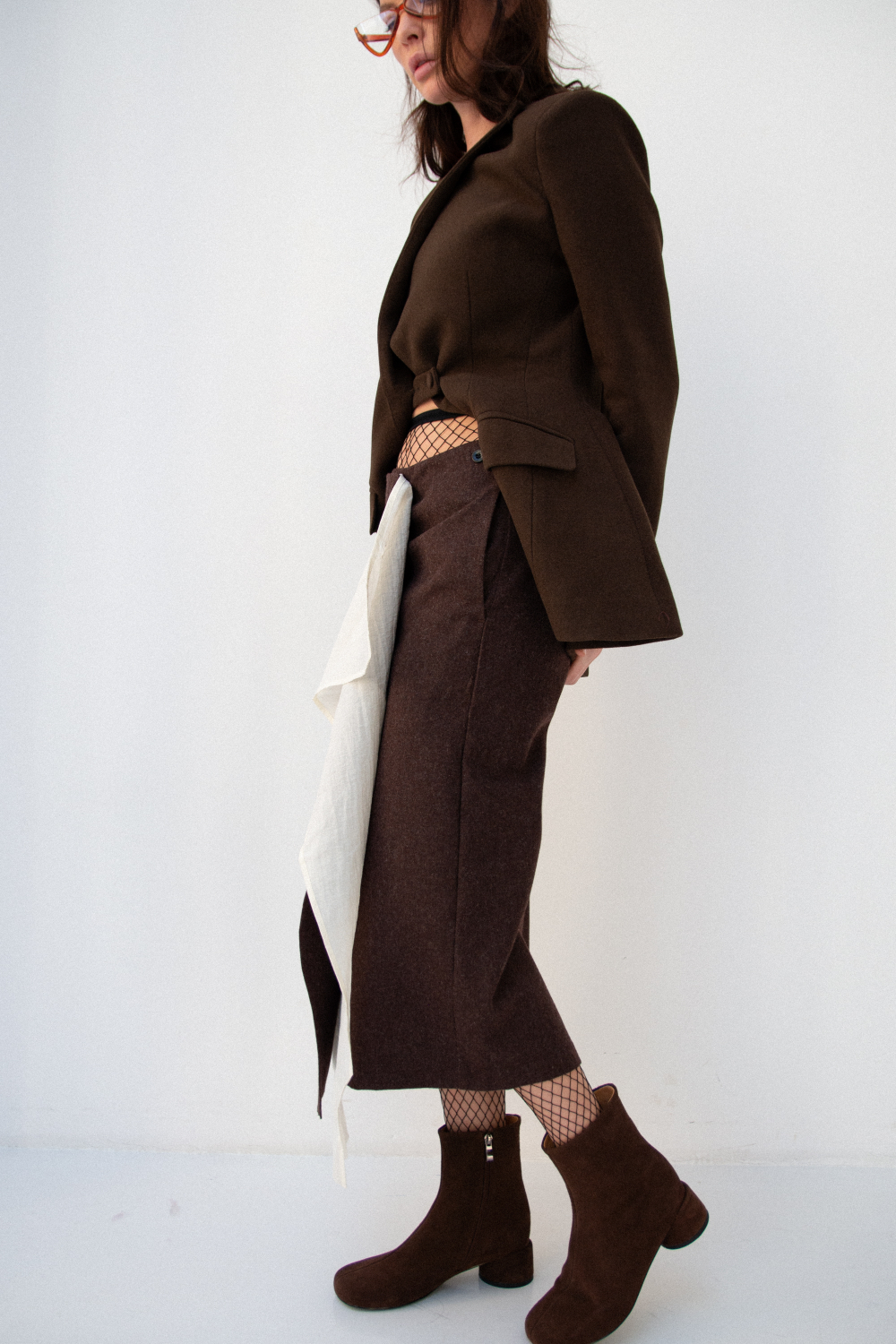 Юбка из шерсти с воланом GLORY