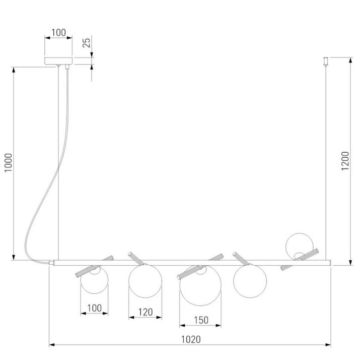 Подвесная люстра Eurosvet Salut 50382/5 латунь