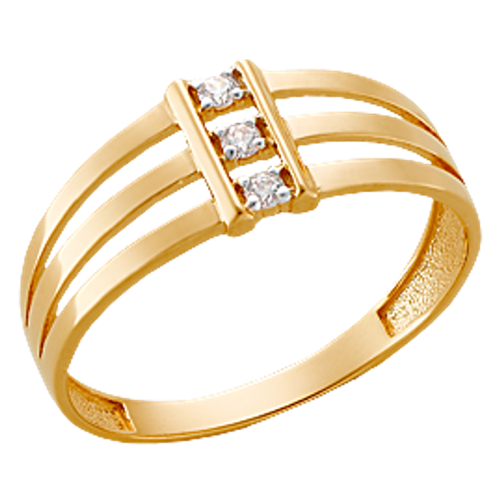 Кольцо из золота с фианитами