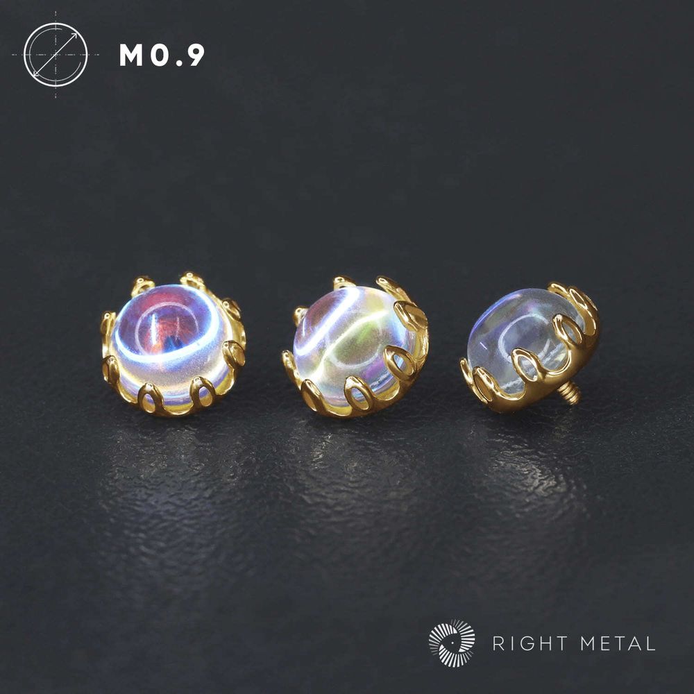 Amulet Moonstone PVD Yellow