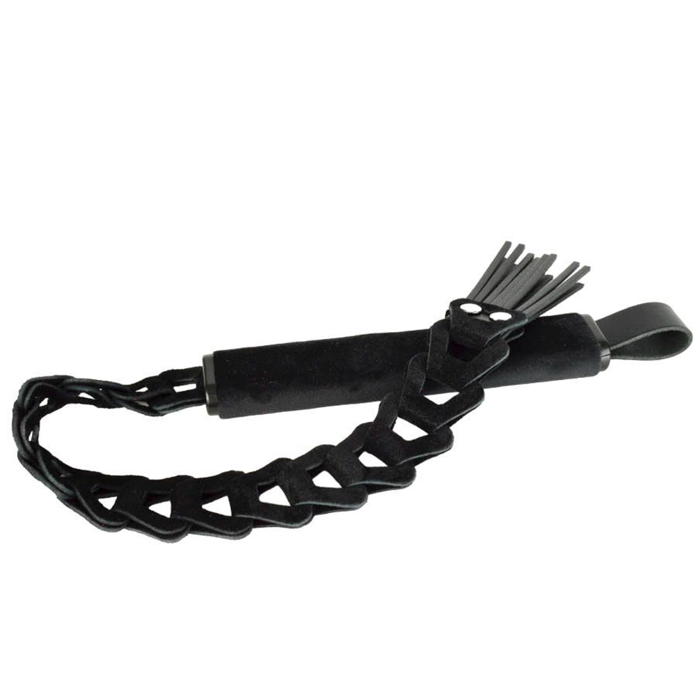 Черная велюровая плеть «Клеопатра» - 56 см. (Цвет: черный)