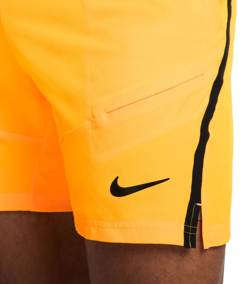 Теннисные шорты Nike Court Dri-Fit Advantage 7" Tennis Short - laser orange/black/black