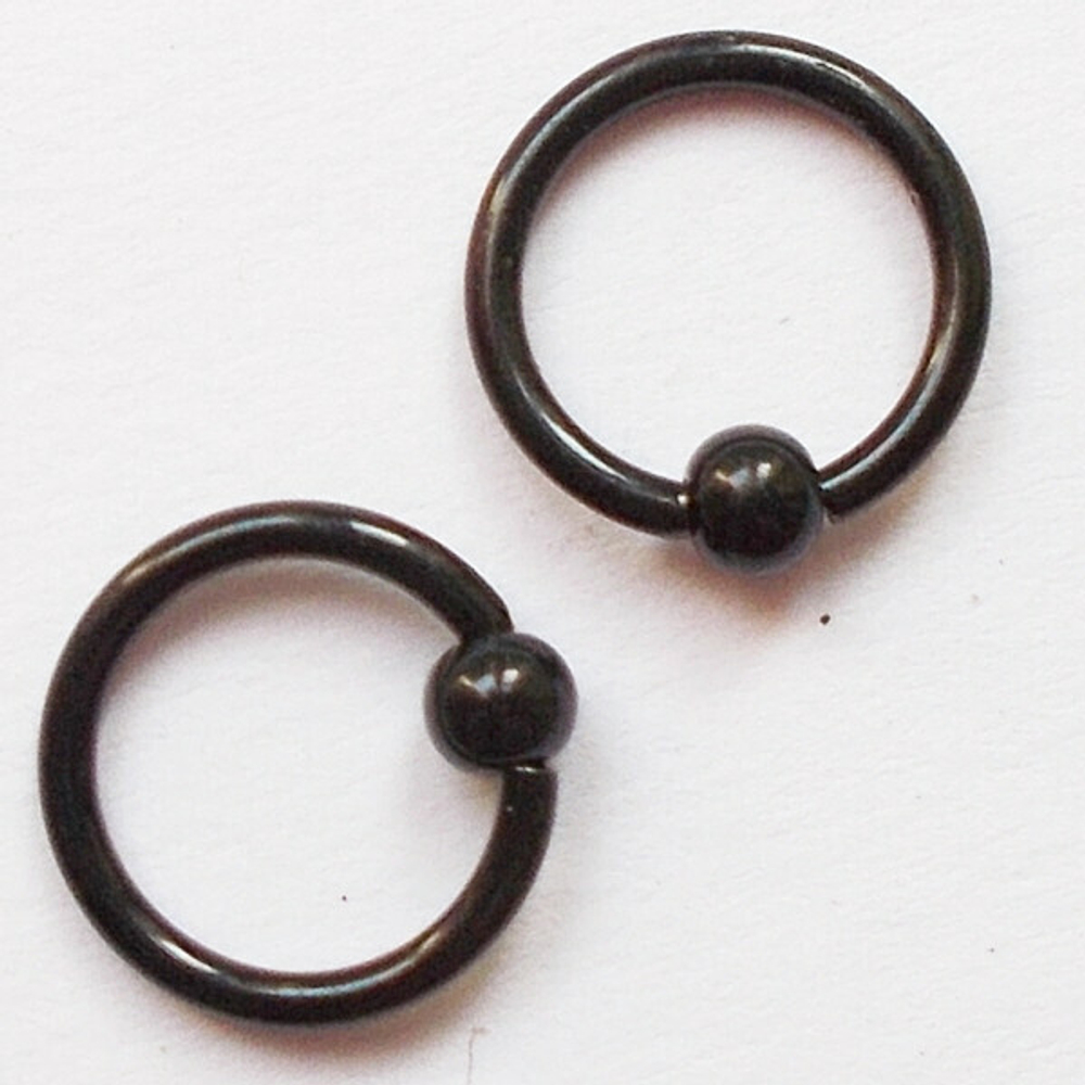 Кольцо сегментное, диаметр 6 мм с шариком 3 мм, толщина 1,2 мм. Сталь 316L, титановое покрытие.